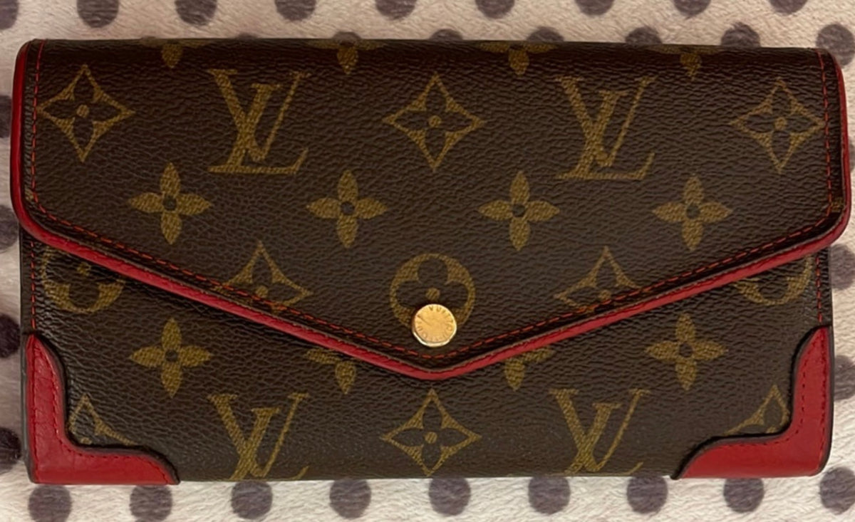 Louis Vuitton Monogram Red Retiro Sarah Long Bifold Wallet MI2117