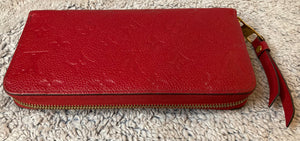 Louis Vuitton Zippy Monogram Empreinte Red Leather Zip Around Long Wallet SP2179