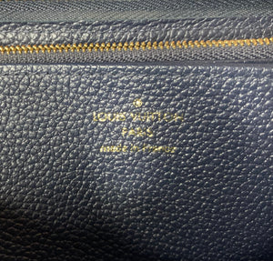 Louis Vuitton Zippy Wallet Navy Blue Empreinte Leather SP4146