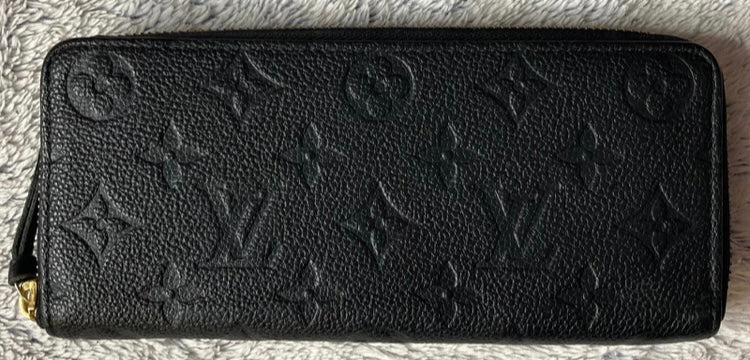 Louis Vuitton Clemence Zippy Wallet Black Empreinte Leather SP4109