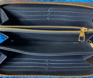 Louis Vuitton Zippy Wallet Navy Blue Empreinte Leather SP4146