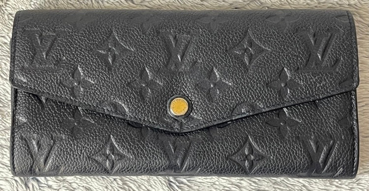 Louis Vuitton Envelope Sara Long Wallet Dark Navy / Black Empreinte Leather CA2133