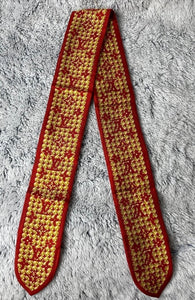 Louis Vuitton Silk Multicolor Red & Gold Twilly Scarf