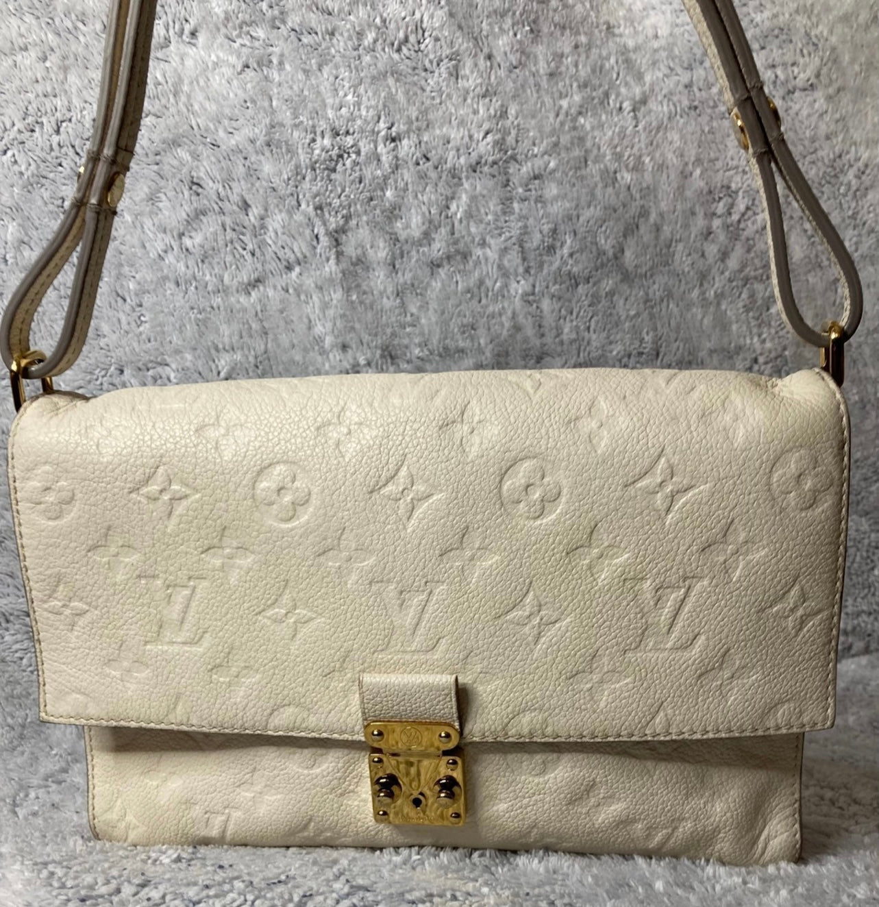 Louis Vuitton Fascinante White Monogram Empreinte 2-Way Shoulder Bag Crossbody TR4173