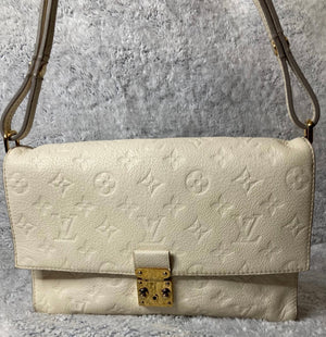 Louis Vuitton Fascinante White Monogram Empreinte 2-Way Shoulder Bag Crossbody TR4173