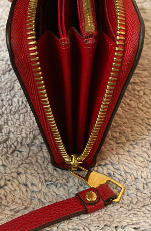 Louis Vuitton Zippy Monogram Empreinte Red Leather Zip Around Long Wallet SP2179