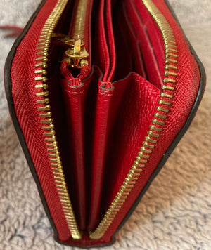 Louis Vuitton Zippy Monogram Empreinte Red Leather Zip Around Long Wallet SP2179