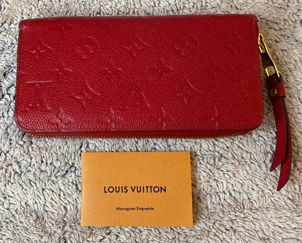 Louis Vuitton Zippy Monogram Empreinte Red Leather Zip Around Long Wallet SP2179