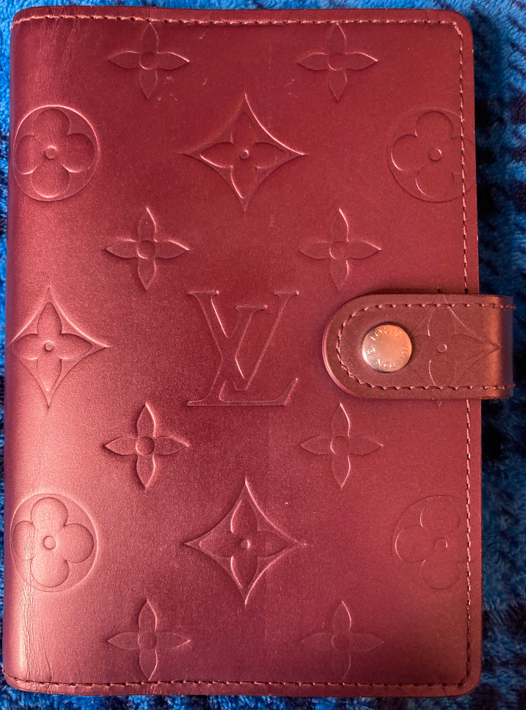 Louis Vuitton Maroon Matte Vernis Agenda PM CA0072 (Wallet)