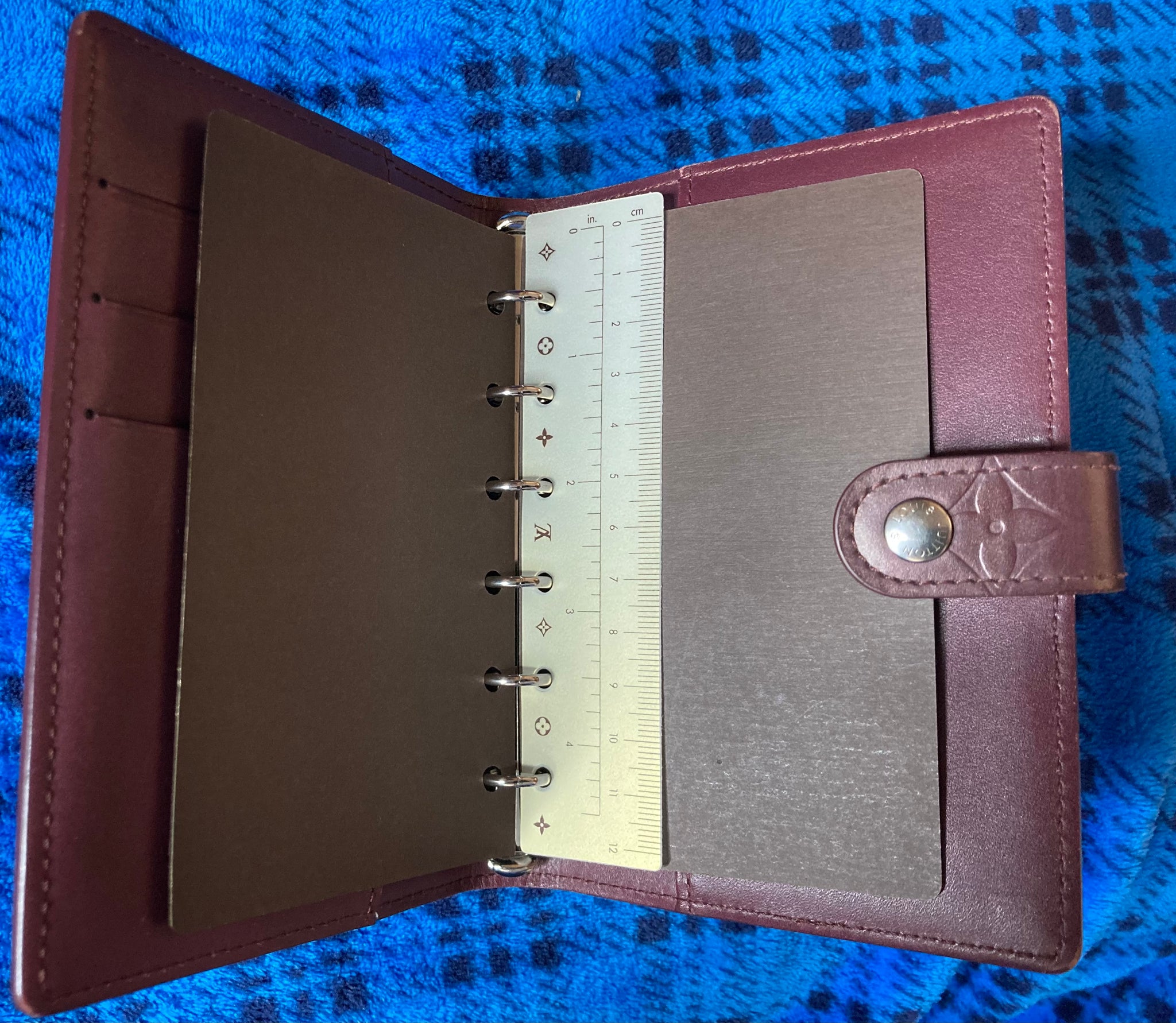 Louis Vuitton Maroon Matte Vernis Agenda PM CA0072 (Wallet)