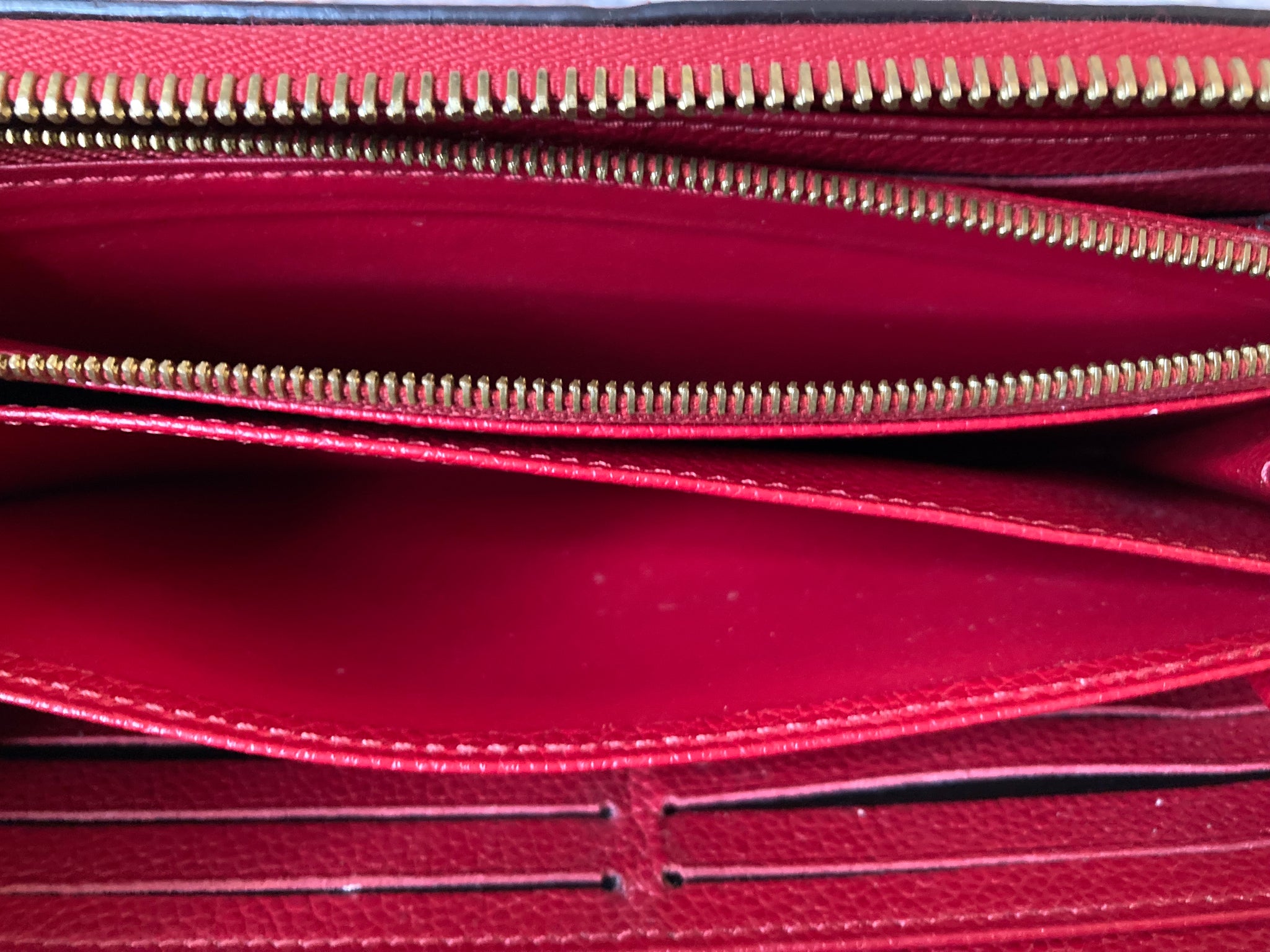 Louis Vuitton Zippy Monogram Empreinte Red Leather Zip Around Long Wallet SP2179