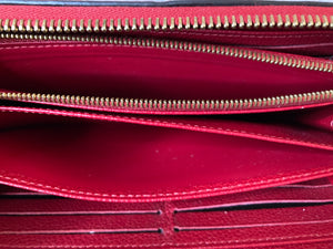 Louis Vuitton Zippy Monogram Empreinte Red Leather Zip Around Long Wallet SP2179