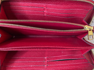 Louis Vuitton Zippy Monogram Empreinte Red Leather Zip Around Long Wallet SP2179