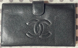 Chanel CC Logo Black Caviar Skin Long wallet 7052174