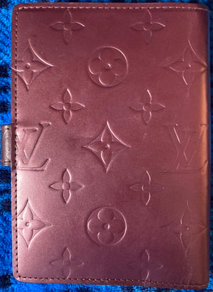 Louis Vuitton Maroon Matte Vernis Agenda PM CA0072 (Wallet)