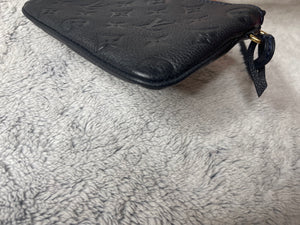 Louis Vuitton Dark Navy Blue / Black Empreinte Leather Mini Pochette.