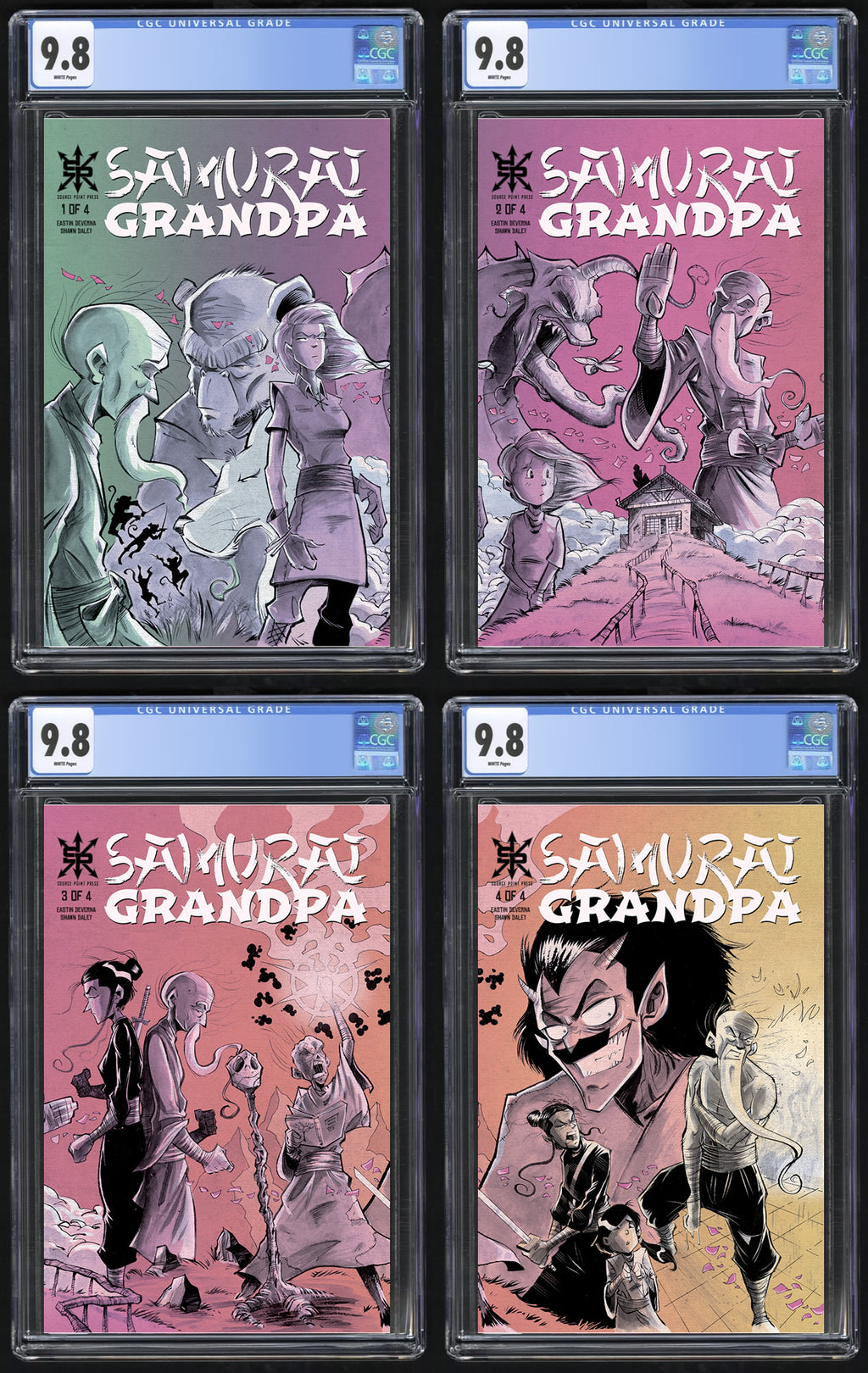Samurai Grandpa 1-4, CGC 9.8 - Connecting Variants, Trade Dress