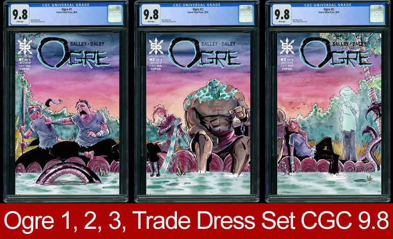 Ogre #1, #2, #3 CGC 9.8 Raft Trade Dress Connecting Cover Three Book Set