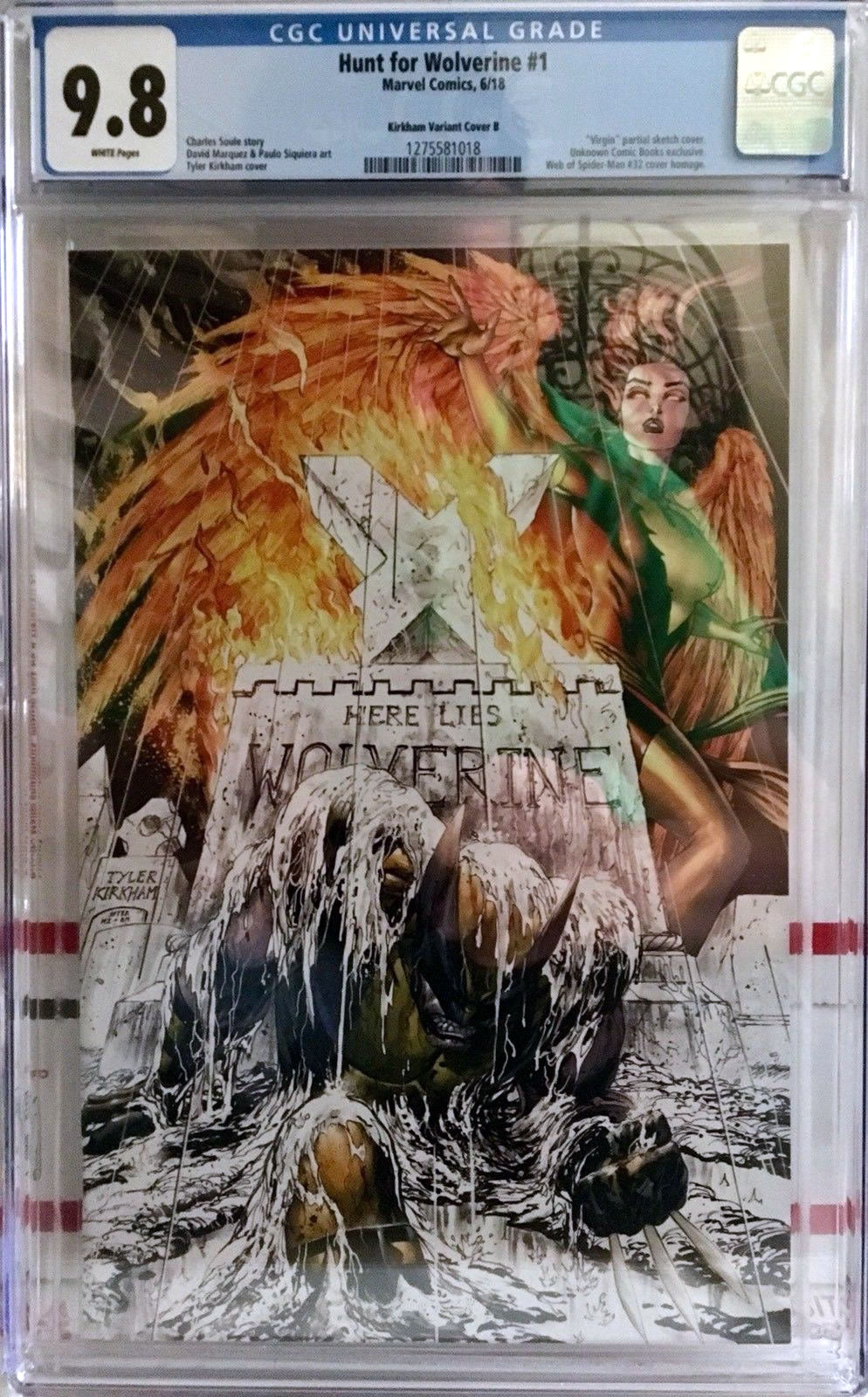 HUNT FOR WOLVERINE #1 CGC 9.8 TYLER KIRKHAM B&W SNOW VIRGIN