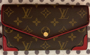 Louis Vuitton Monogram Red Retiro Sarah Long Bifold Wallet