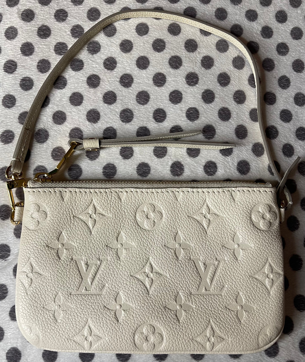 Louis Vuitton Cream / White Empreinte Leather Mini Pochette CA4122