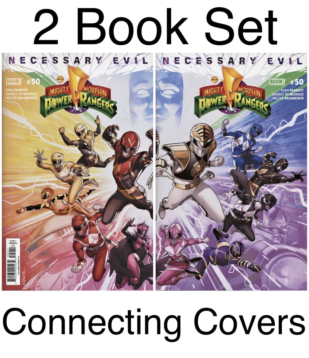 Mighty Morphin Power Rangers 50 2 book Connecting Cover Set
