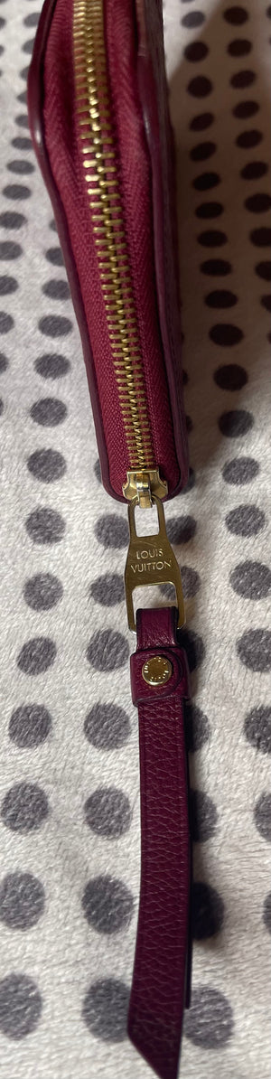 Louis Vuitton Portefeuille Zippy Secret Bordeaux Empreinte Leather