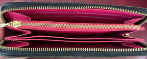 Louis Vuitton Black Multi Color Zippy Zip Around Wallet GA1152