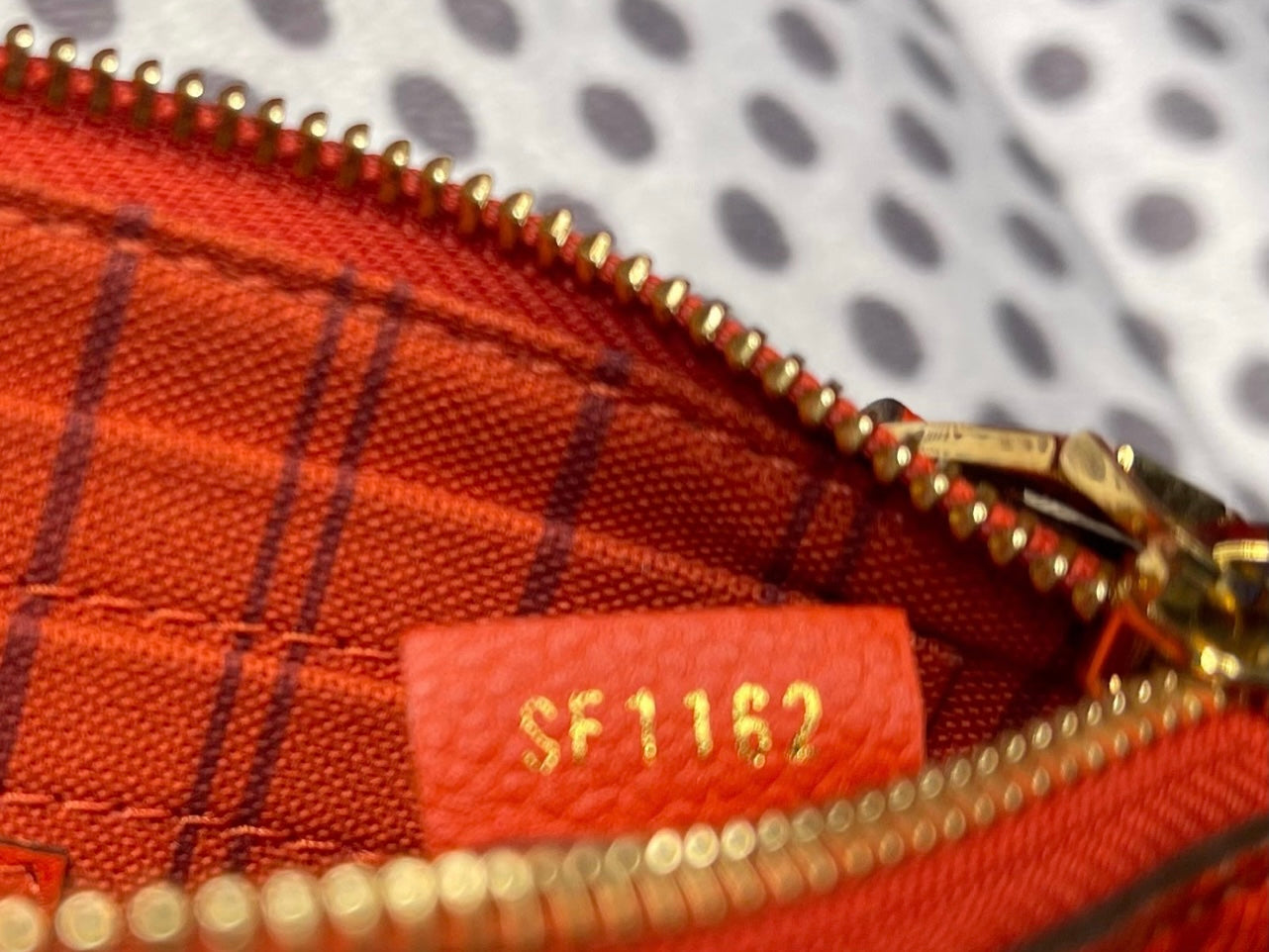 Louis Vuitton Red / Orange Empreinte Leather Mini Pochette SF1162
