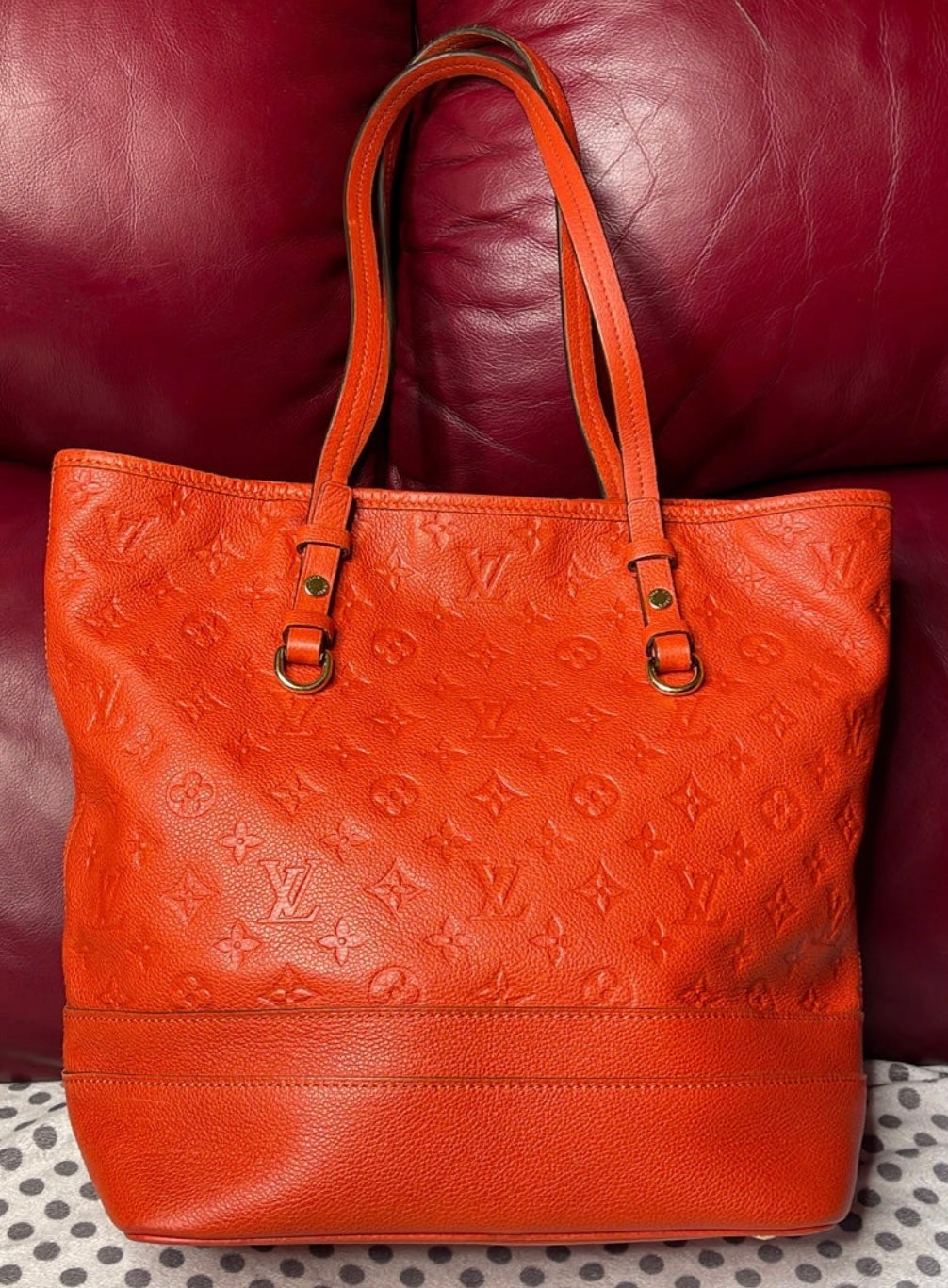 Louis Vuitton Citadine PM Orange / Red Empreinte Leather Shoulder Bag AH1182