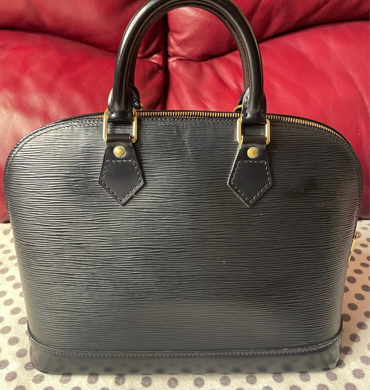 Louis Vuitton Black Epi Leather ALMA PM Bag