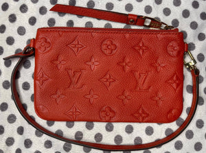 Louis Vuitton Red / Orange Empreinte Leather Mini Pochette SF1162
