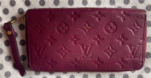 Louis Vuitton Portefeuille Zippy Secret Bordeaux Empreinte Leather