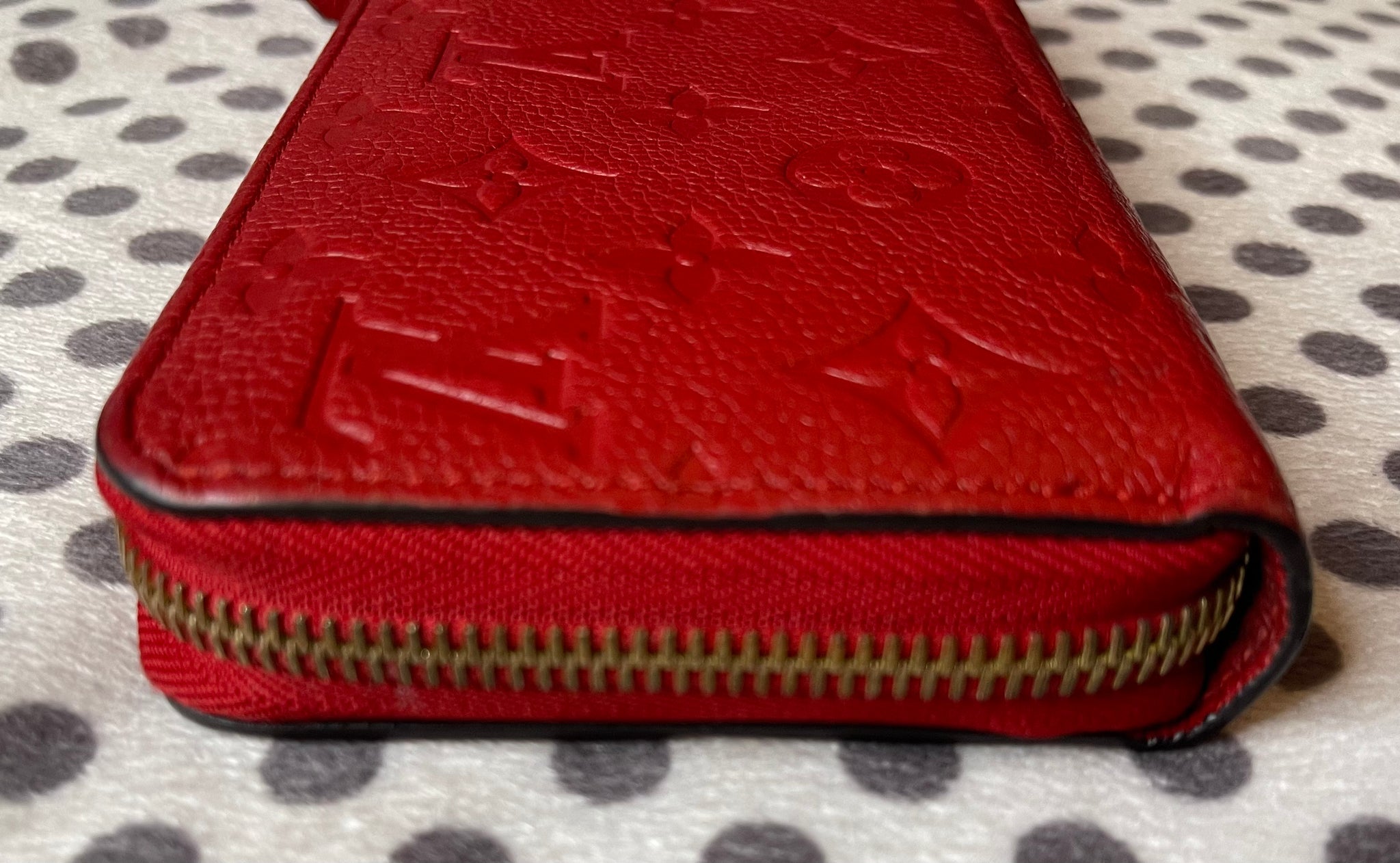 Louis Vuitton Zippy Monogram Empreinte Red Leather Zip Around Long Wallet SP3127