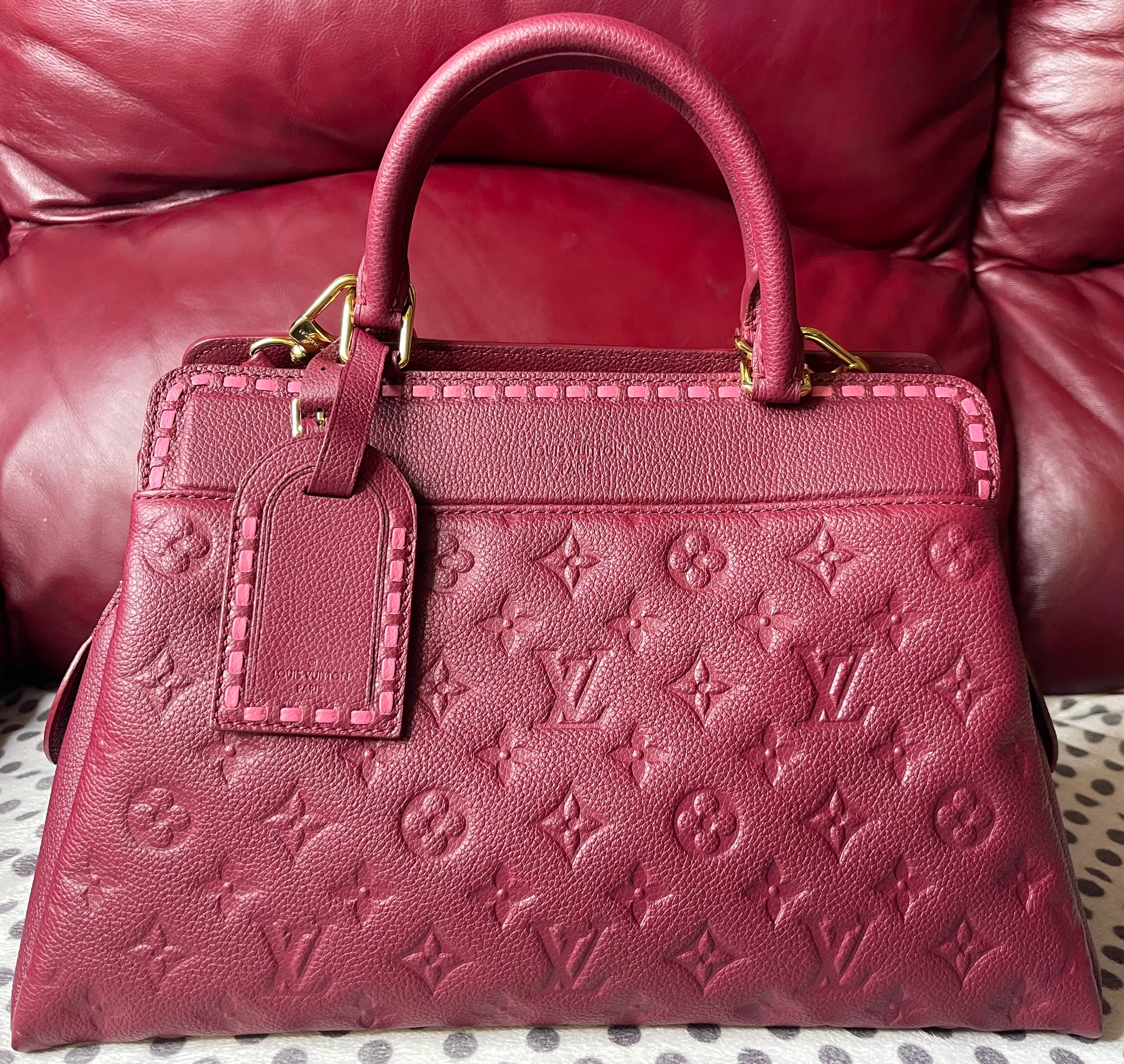 Louis Vuitton Vosges Raisin Empreinte Leather Hand Bag 2 way Exchange Collectibles