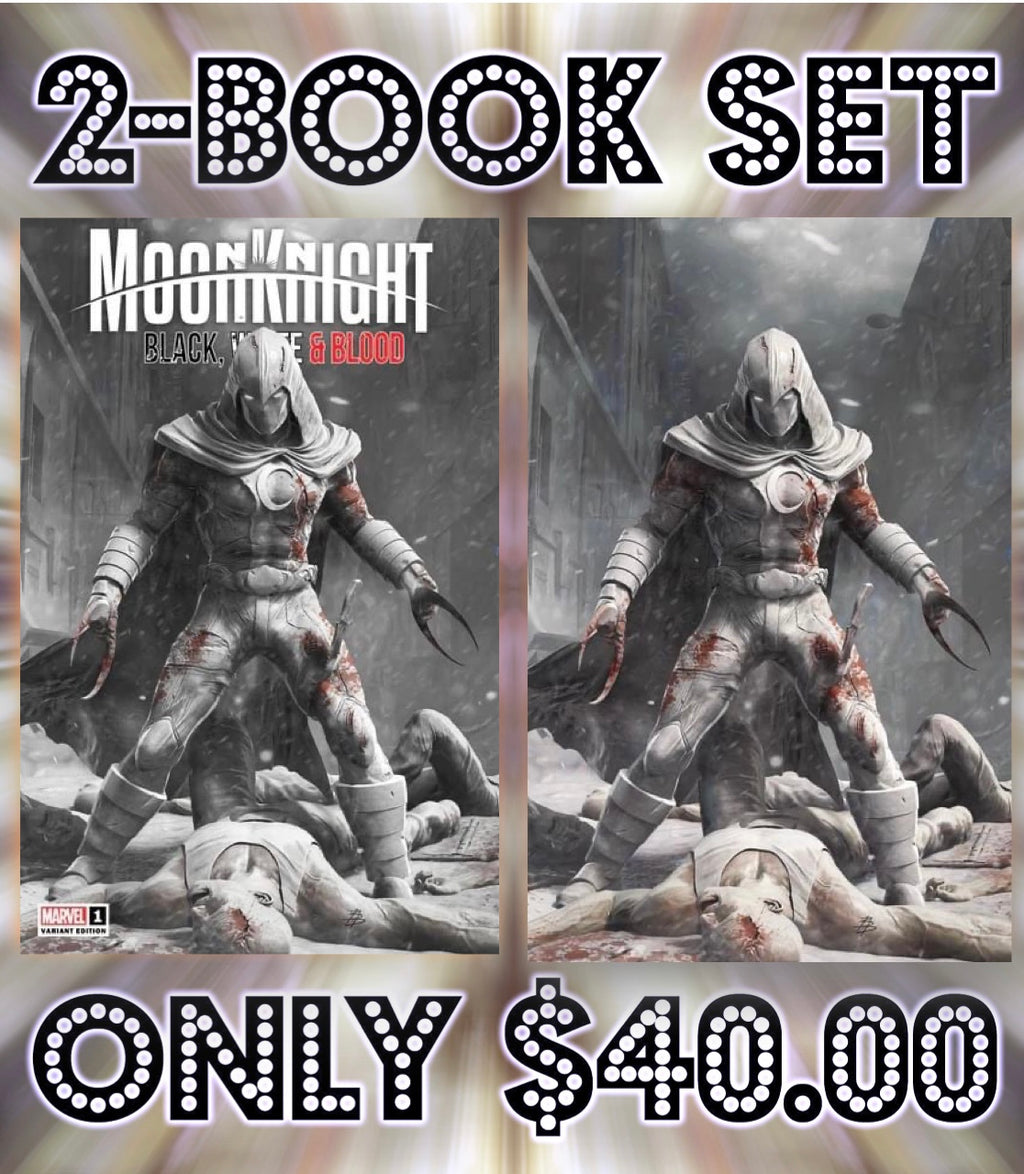 Moon Knight Black White Blood #1 Bjorn Two Book Set