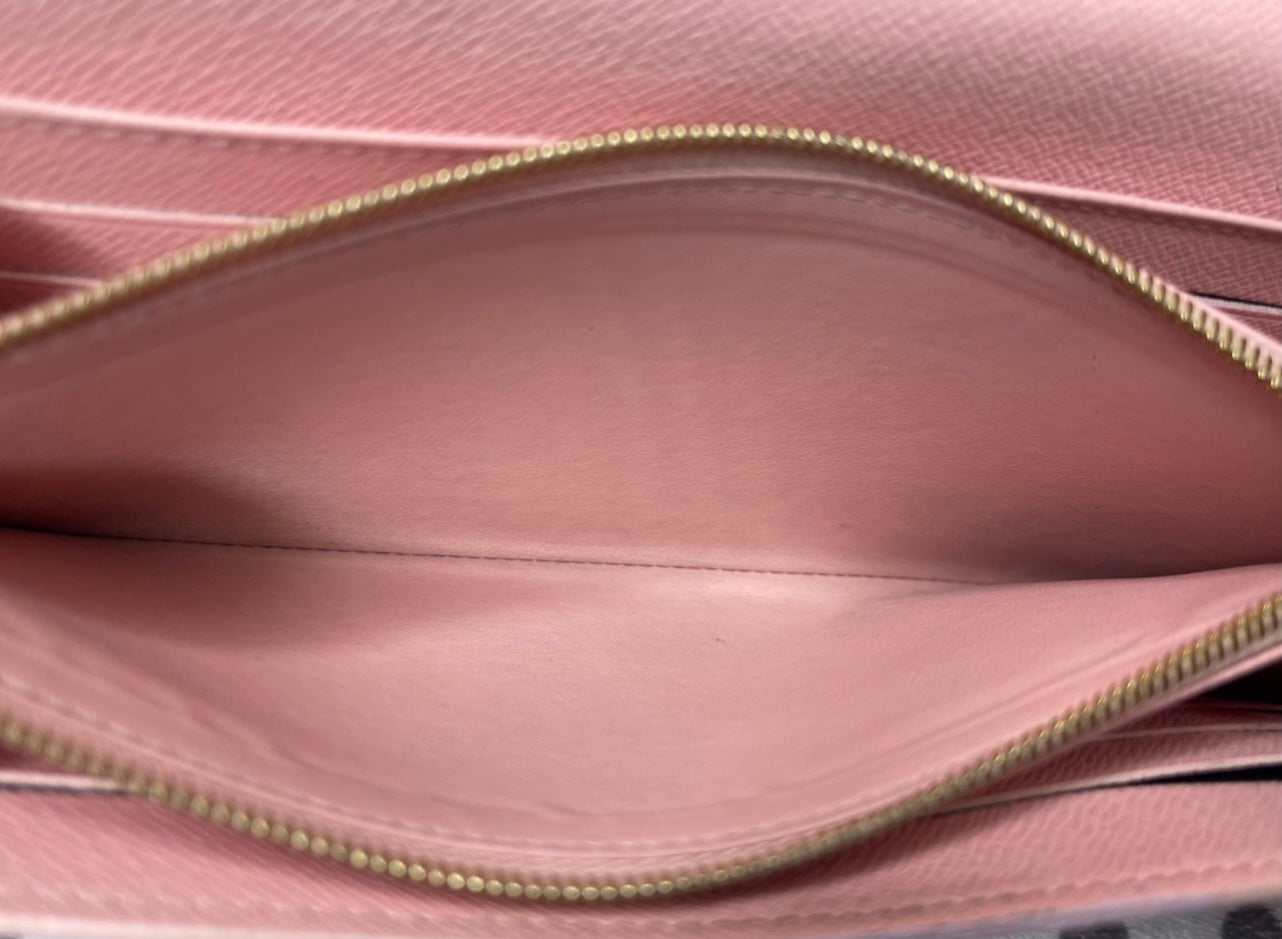 Louis Vuitton Damier Azur Pink Epi Leather Porte Feuille Sarah Long Wallet MI0179