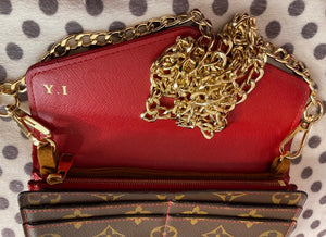 Louis Vuitton Monogram Red Retiro Sarah Long Bifold Wallet