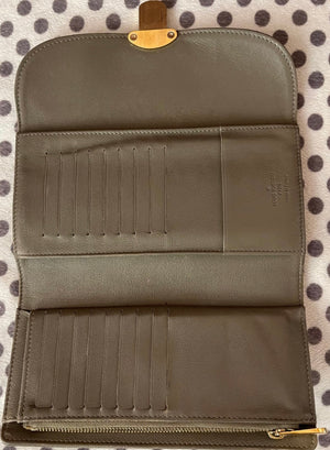 Louis Vuitton Long Wallet Gray Mahina Empreinte Leather TN2122