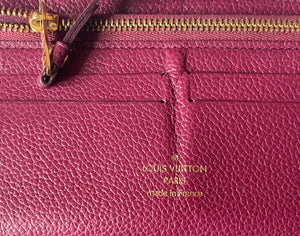 Louis Vuitton Portefeuille Zippy Secret Bordeaux Empreinte Leather