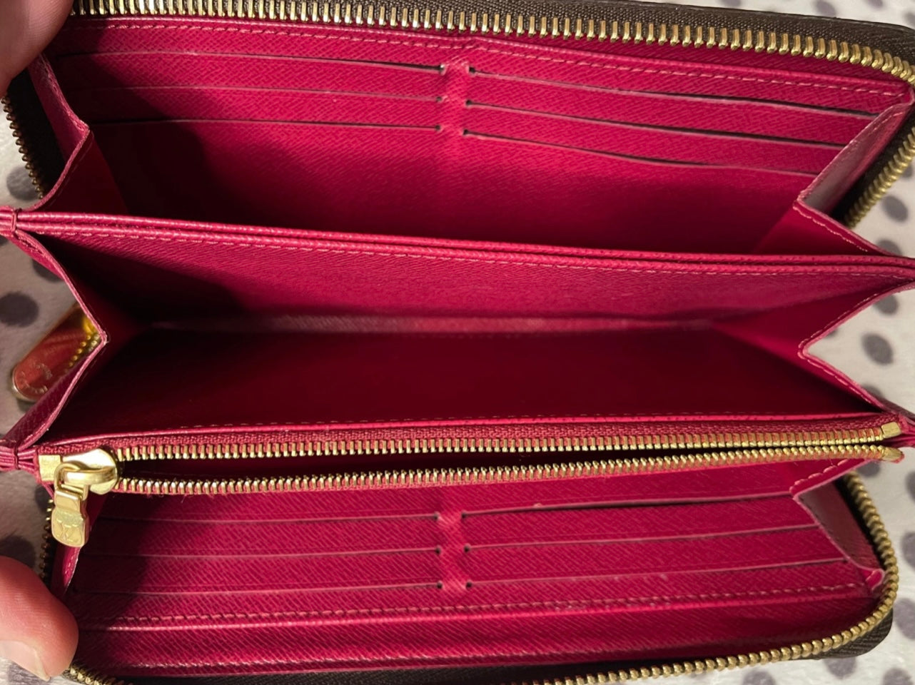 Louis Vuitton Monogram Zippy Zip Around Long Wallet Fuchsia Pink Red GI5116