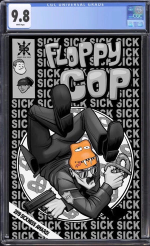 Floppy Cop #1 CGC 9.8 B&W Sickness Award