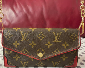 Louis Vuitton Monogram Red Retiro Sarah Long Bifold Wallet