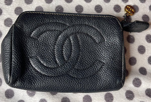 Chanel CC Logo Caviar Skin Mini Cosmetic / Coin Pouch / Wallet 2403188