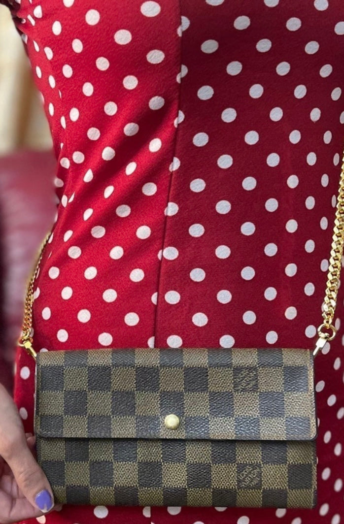 Louis Vuitton Damier Porte Feuille Sarah Long Bifold Wallet CA0092